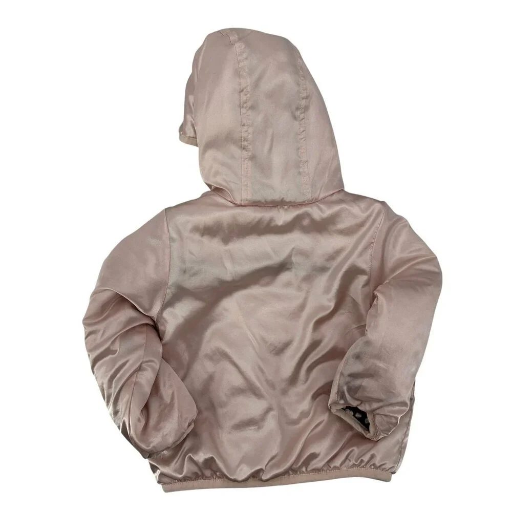 The North Face Girls 12-18M Jacket Perrito Reversible Polka Dot Pink Gray